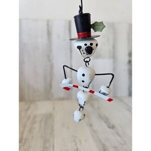 Jointed bell snowman unique candy cane top hat ornament Xmas tree